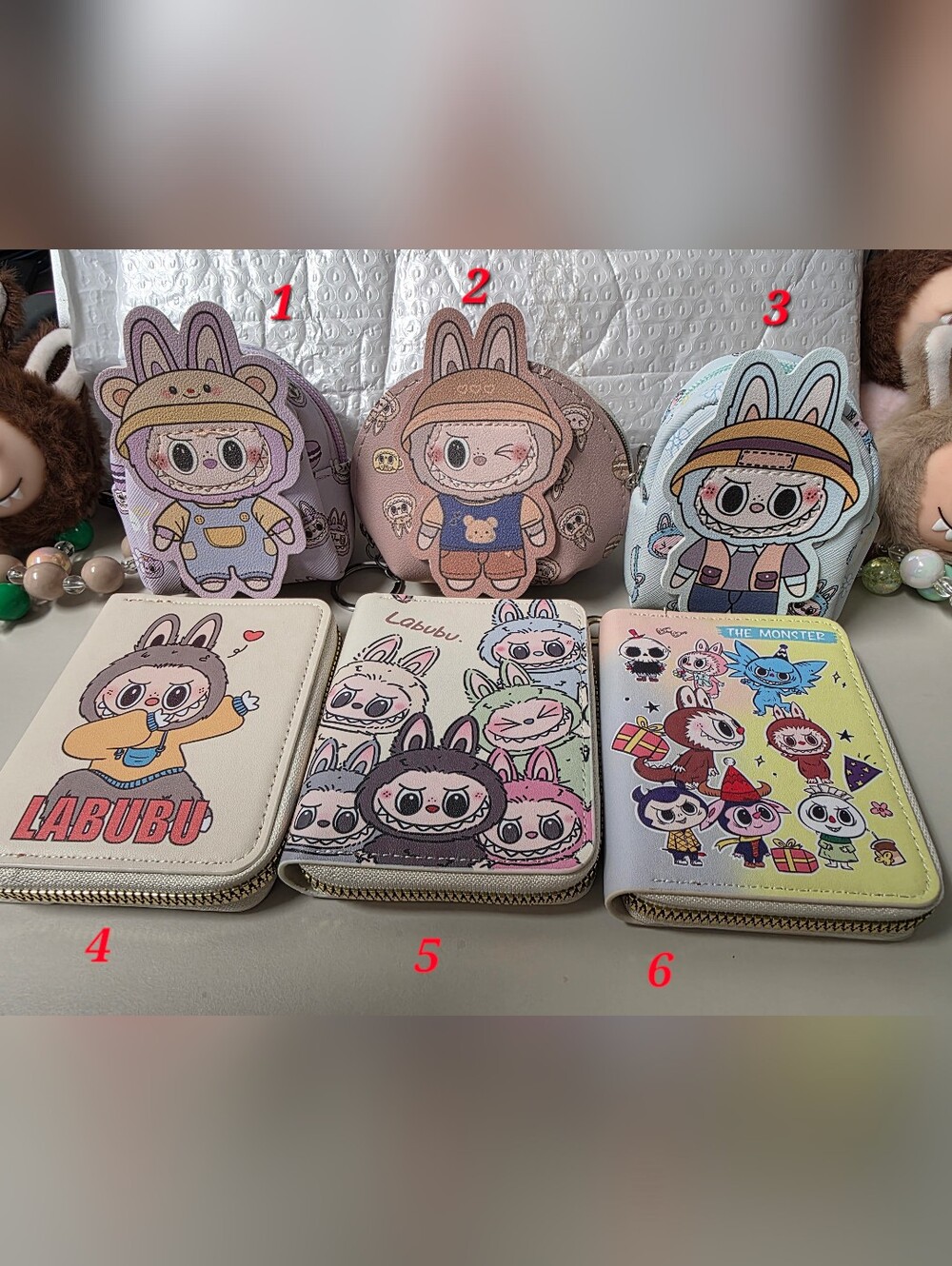 Set Of 2 Labubu Wallets And Coin Pouches